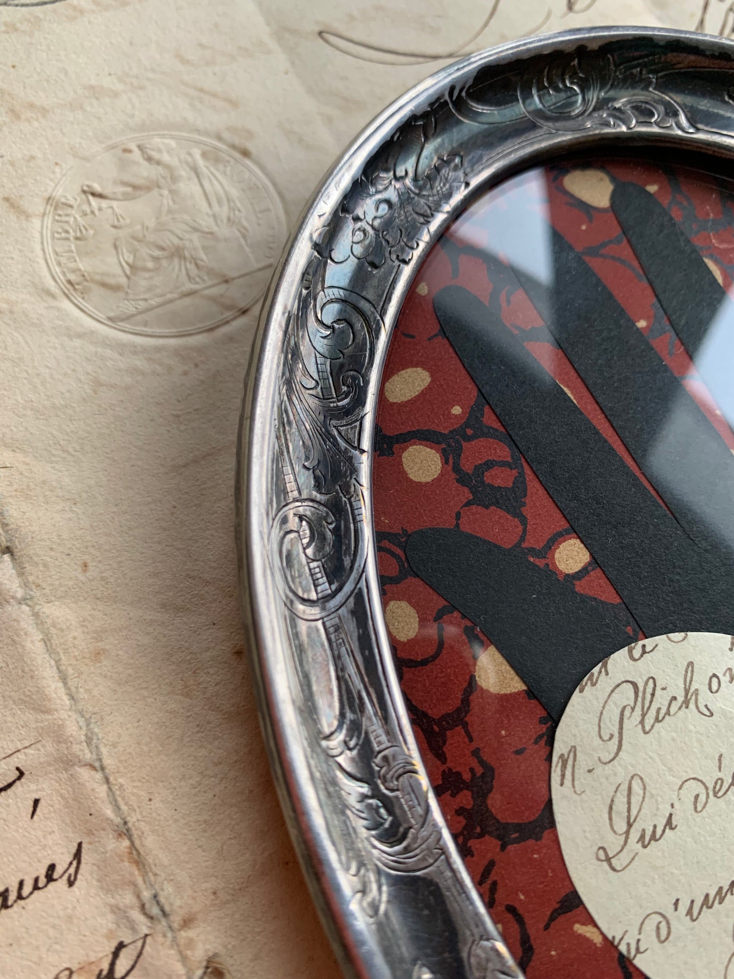 An Old Fashioned Love - Antique Convex Glass Love Token