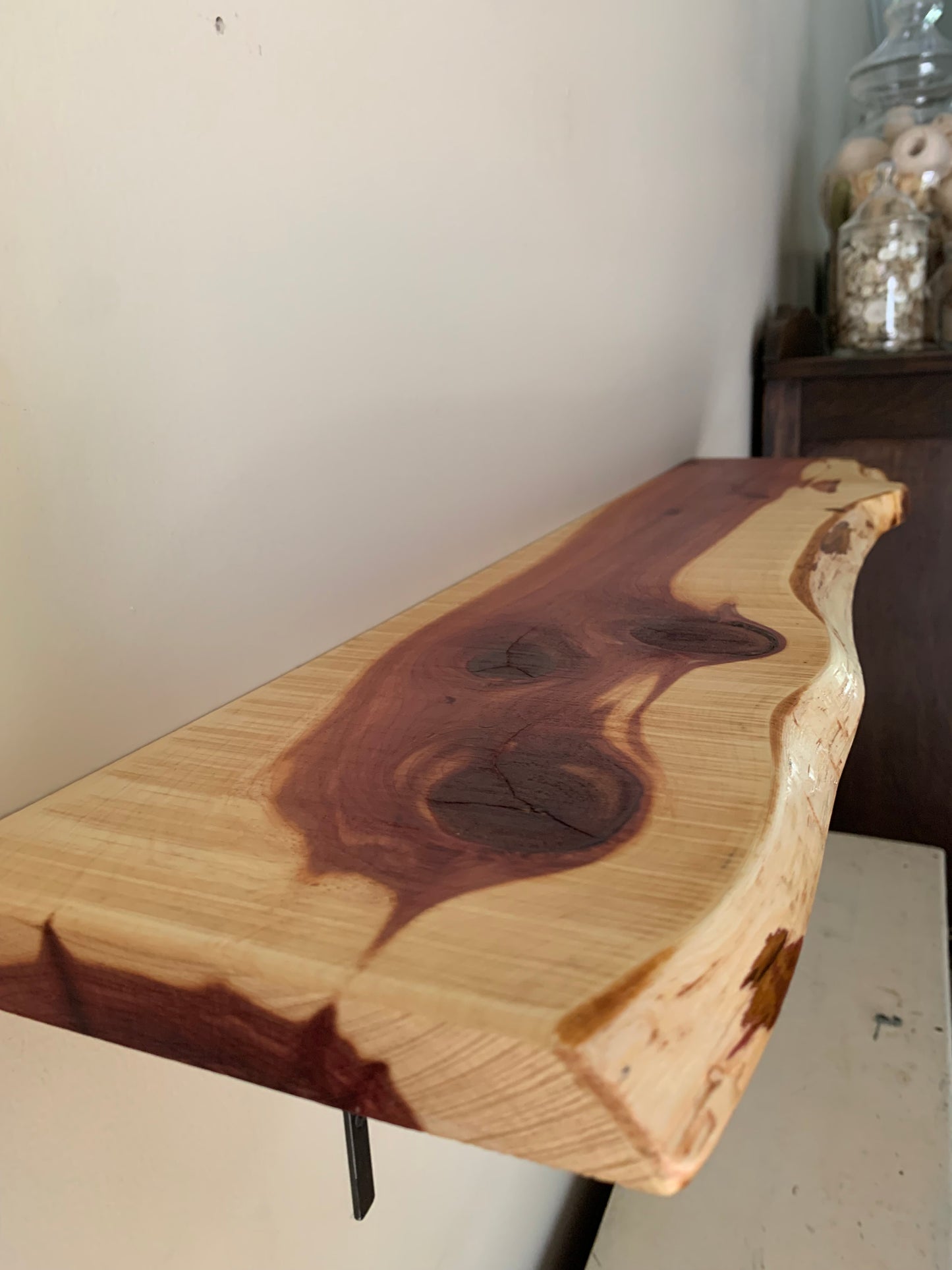 Live Edge Cedar Shelf, Locally Handcrafted - LOCAL PICKUP ONLY