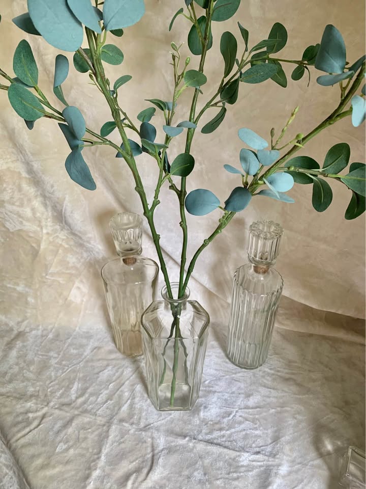 3 Mid-Century Decanters, for Collections or Flower Vases, Retro Decor