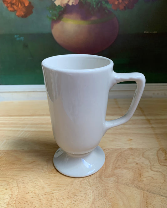 1 Fleur De Lis Vintage White Pedestal Chocolate Mug