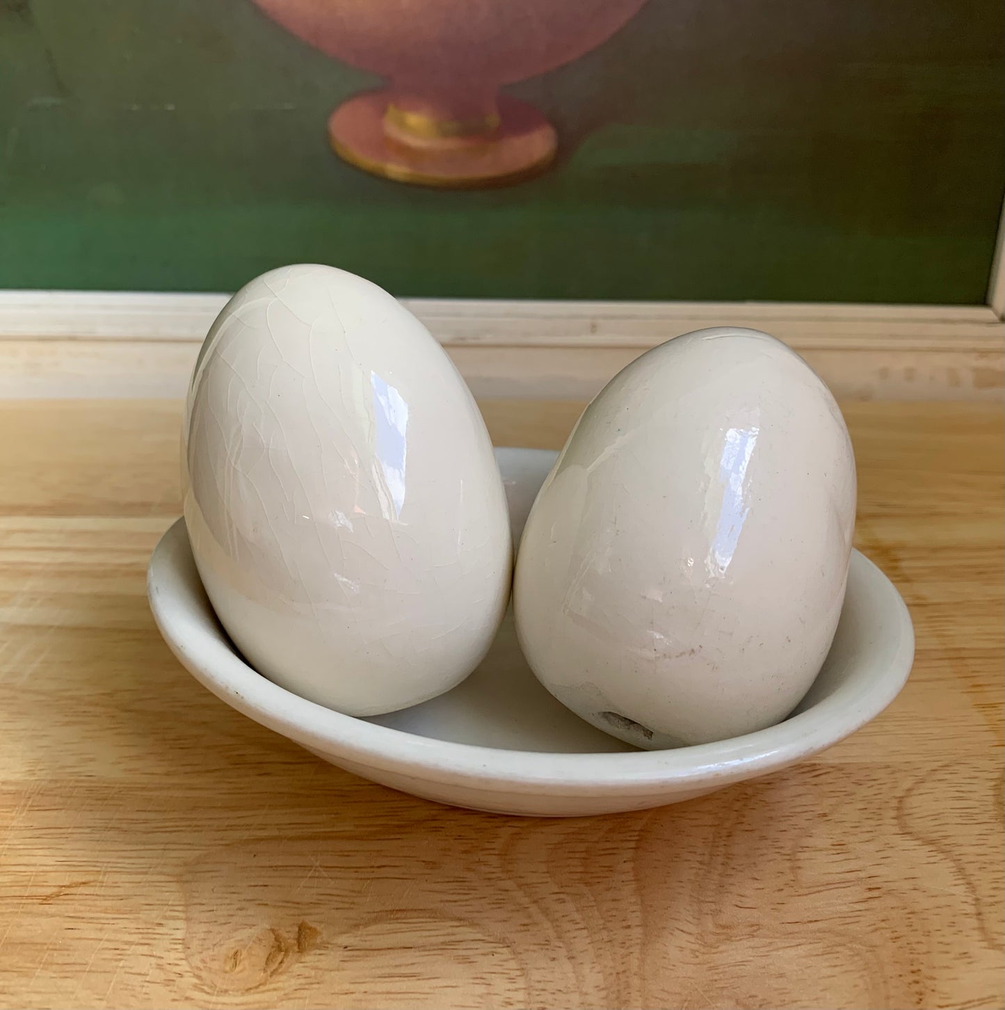 2 Ceramic Eggs