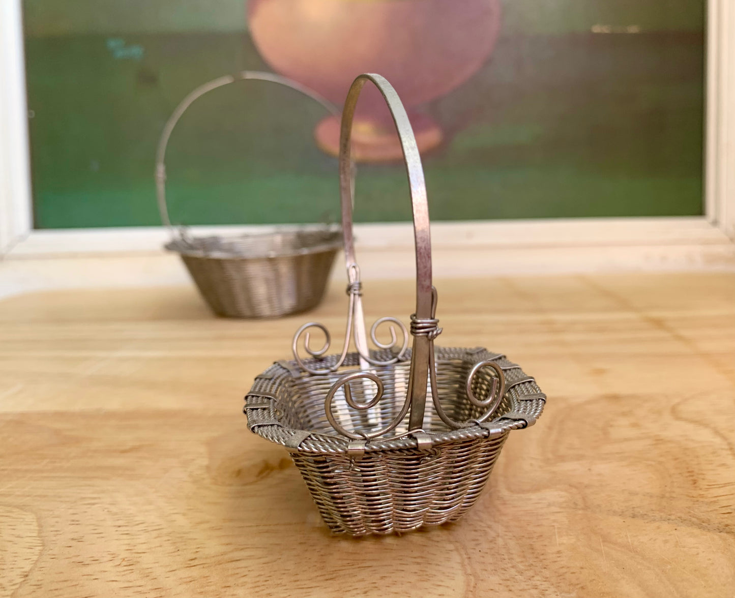 Vintage Silver Nesting Baskets, Set of 3