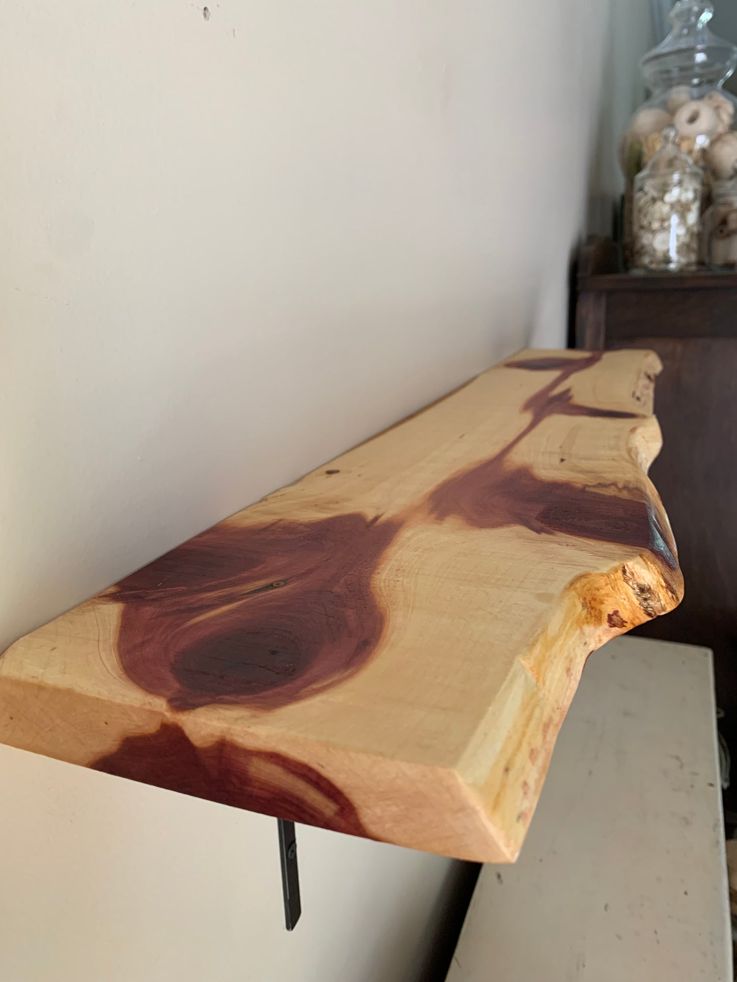 Live Edge Cedar Shelf, Locally Handcrafted - LOCAL PICKUP ONLY