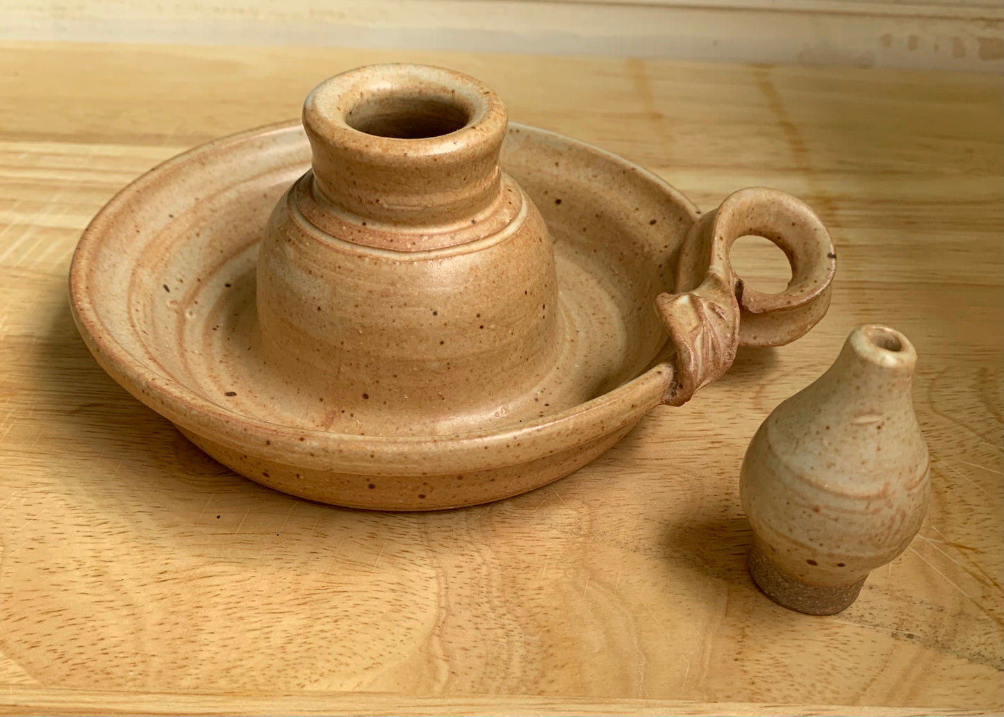 Hand Thrown Pottery Stoneware Candlestick / Chamberlamp