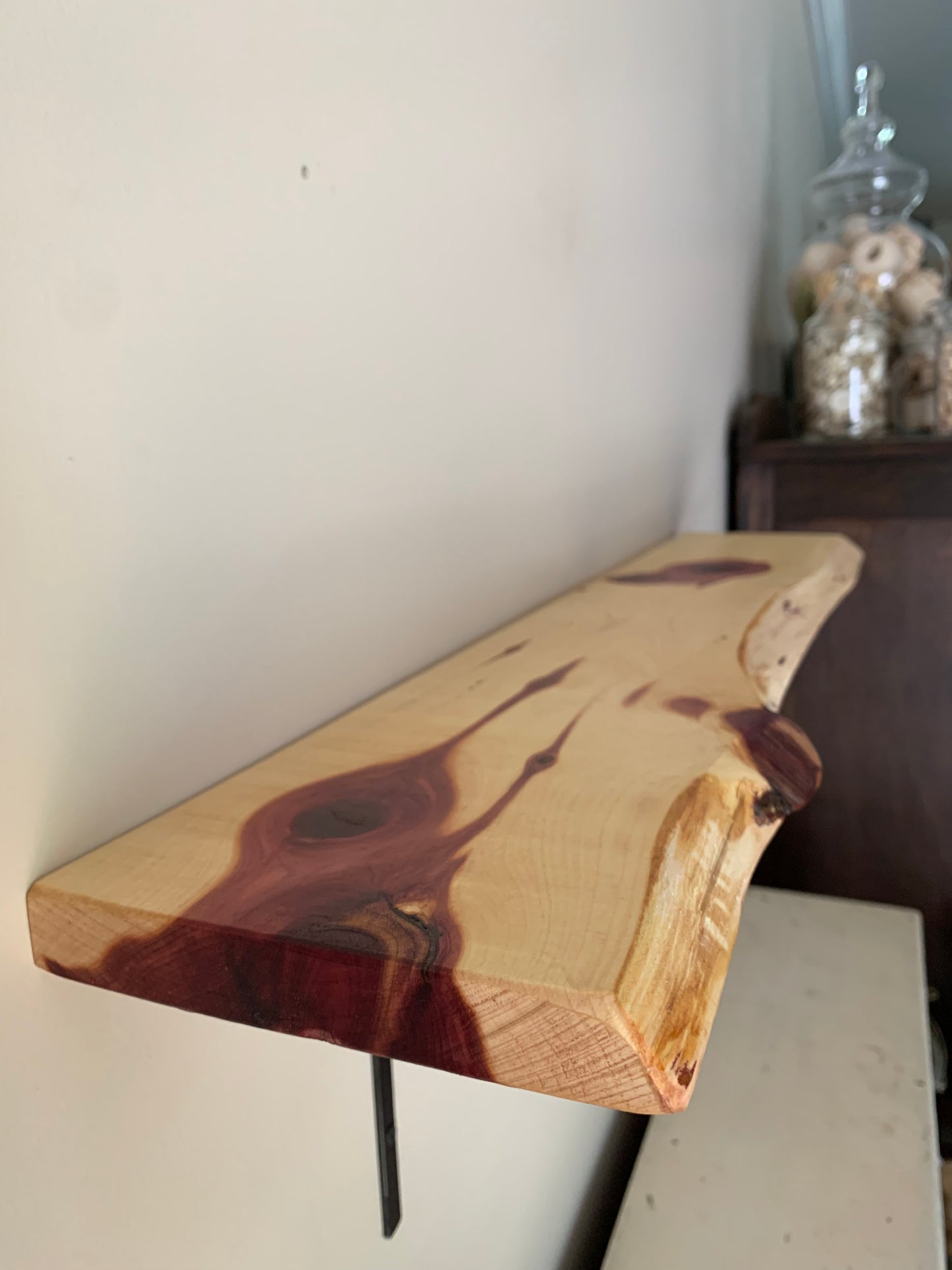 Live Edge Cedar Shelf, Locally Handcrafted - LOCAL PICKUP ONLY