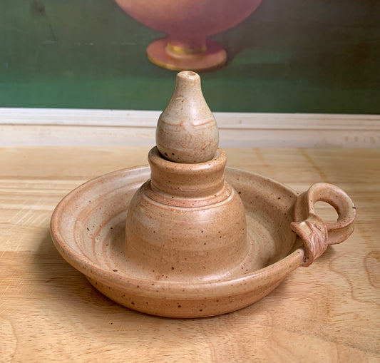 Hand Thrown Pottery Stoneware Candlestick / Chamberlamp