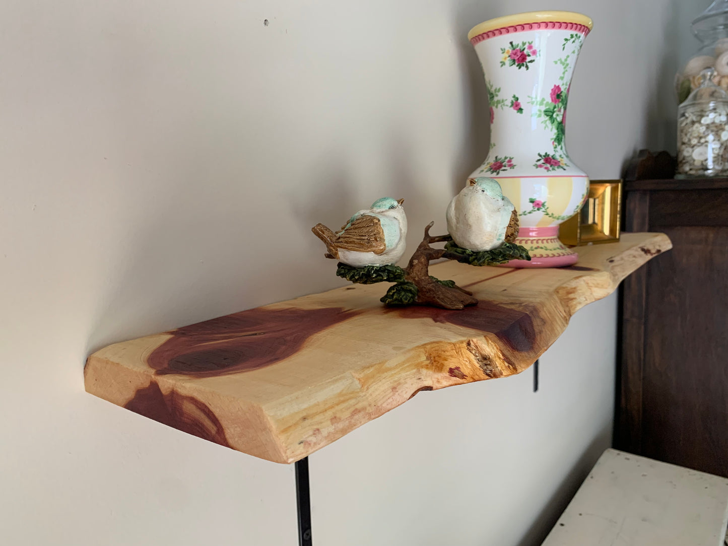 Live Edge Cedar Shelf, Locally Handcrafted - LOCAL PICKUP ONLY