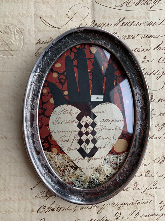 An Old Fashioned Love - Antique Convex Glass Love Token