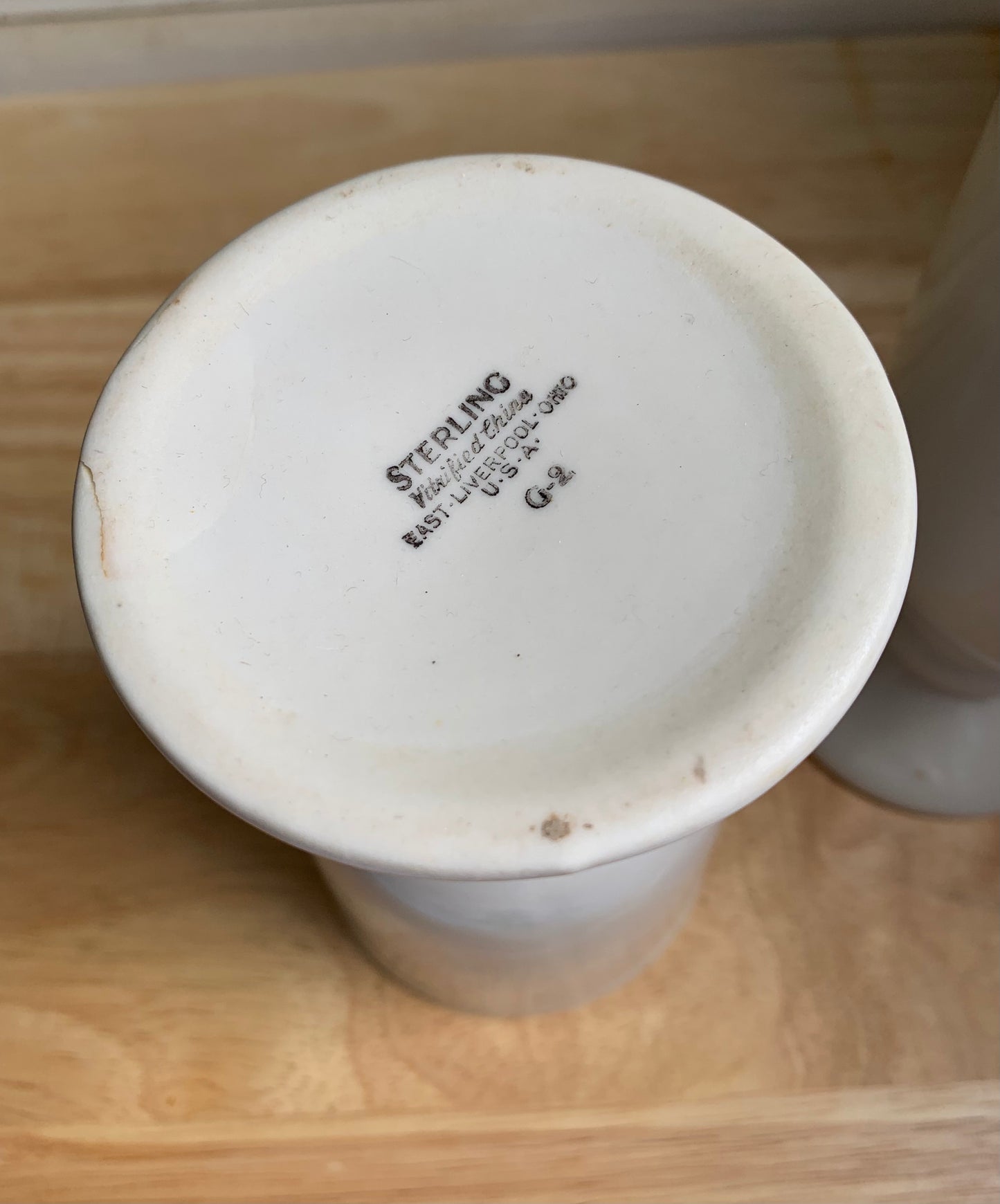 2 Sterling Vintage White Pedestal Chocolate Mugs