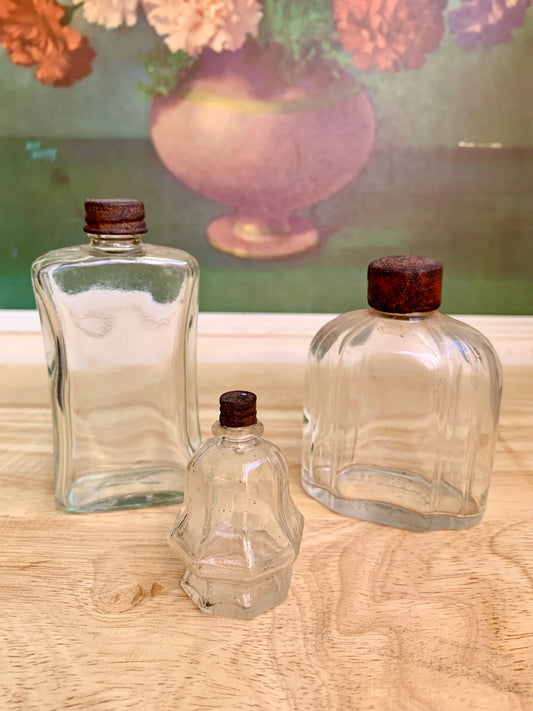 3 Antique Glass Perfume Bottles