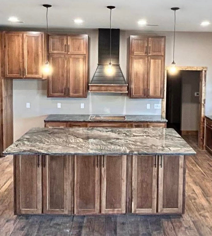 Custom Handcrafted Range Cover - Style: Shiplap / Traditional Chimney