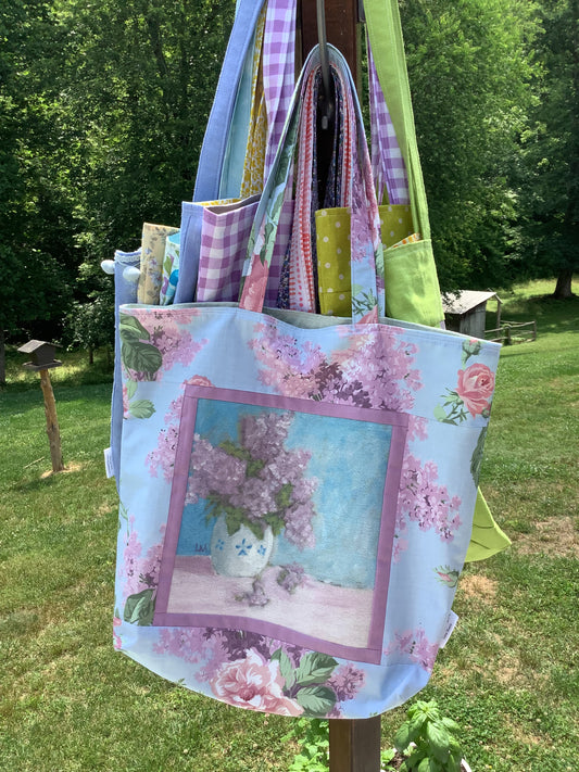 Lilacs Floral Market Tote Bag
