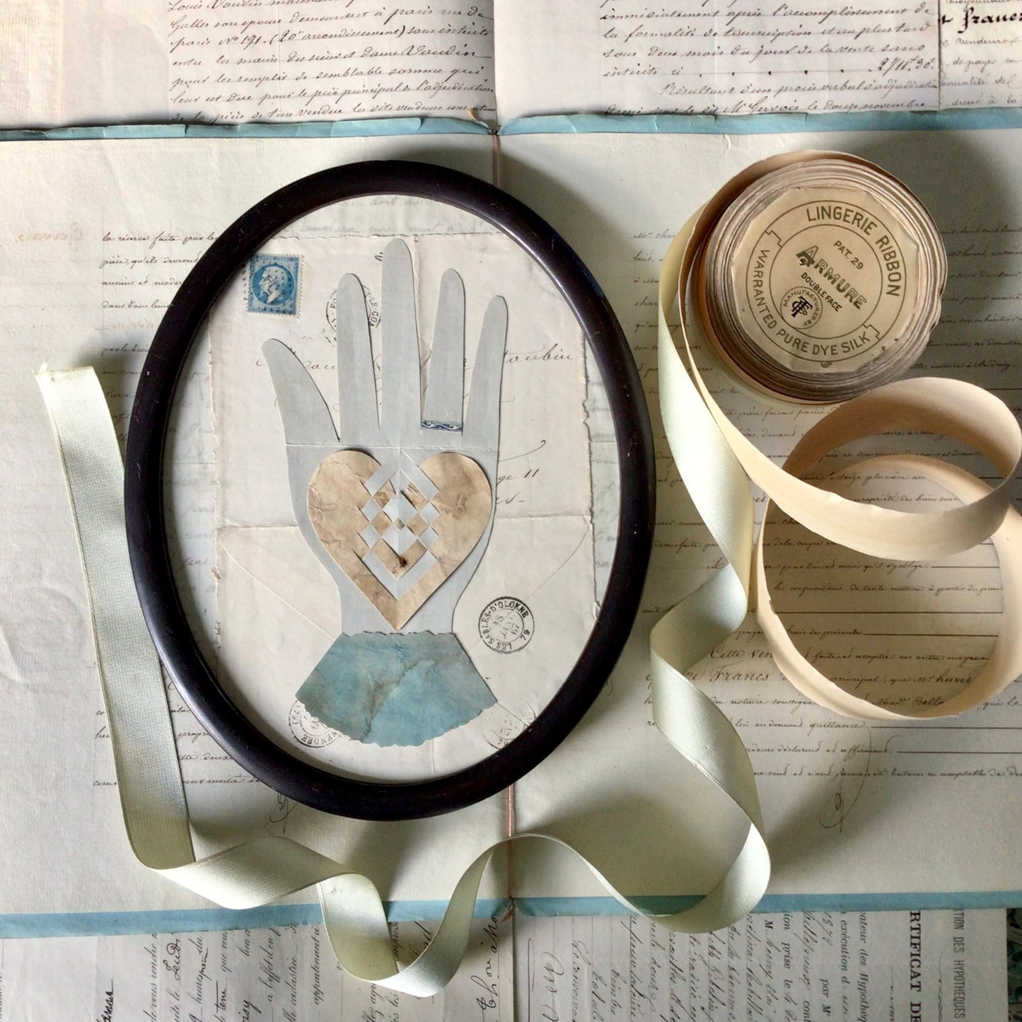 Heart in Hand Papercutting / French Ephemera