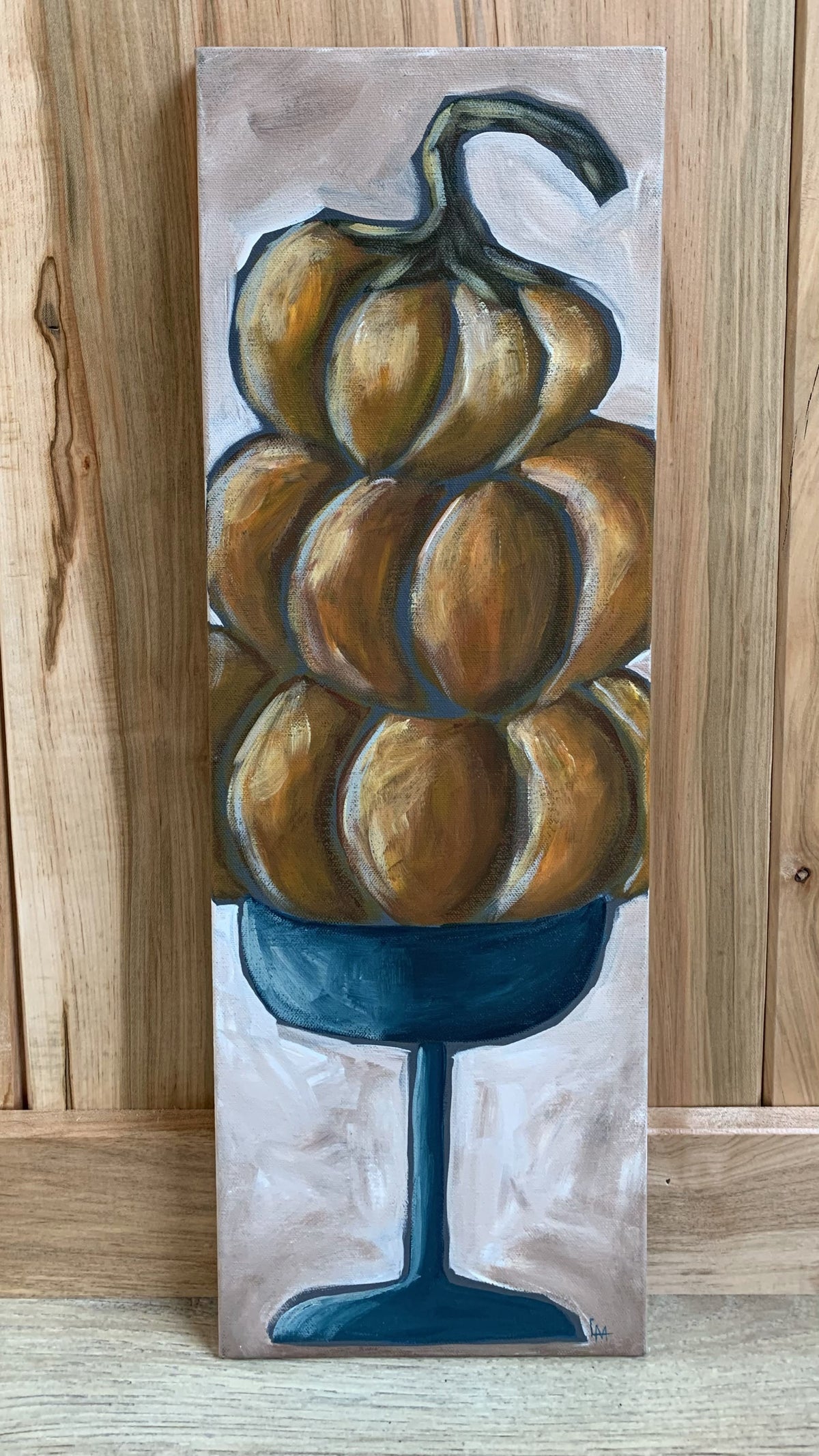 Perilous Pumpkins Tall Acrylic Painting