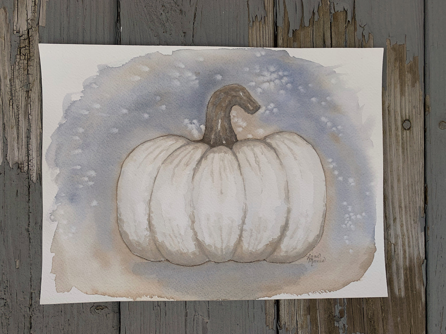 Giant Lumina Pumpkin Watercolor