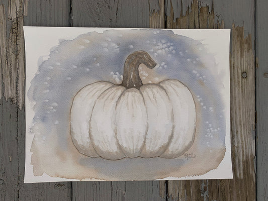 Giant Lumina Pumpkin Watercolor