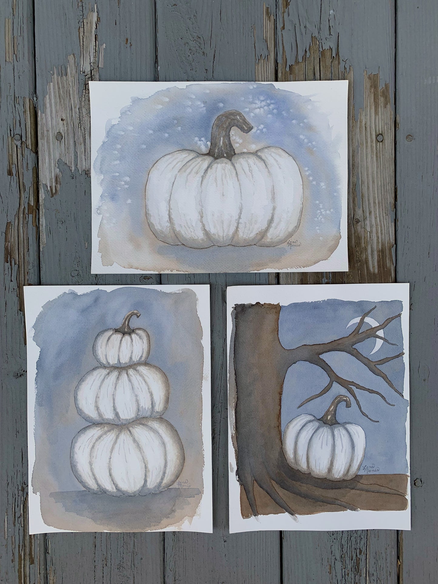 Giant Lumina Pumpkin Watercolor
