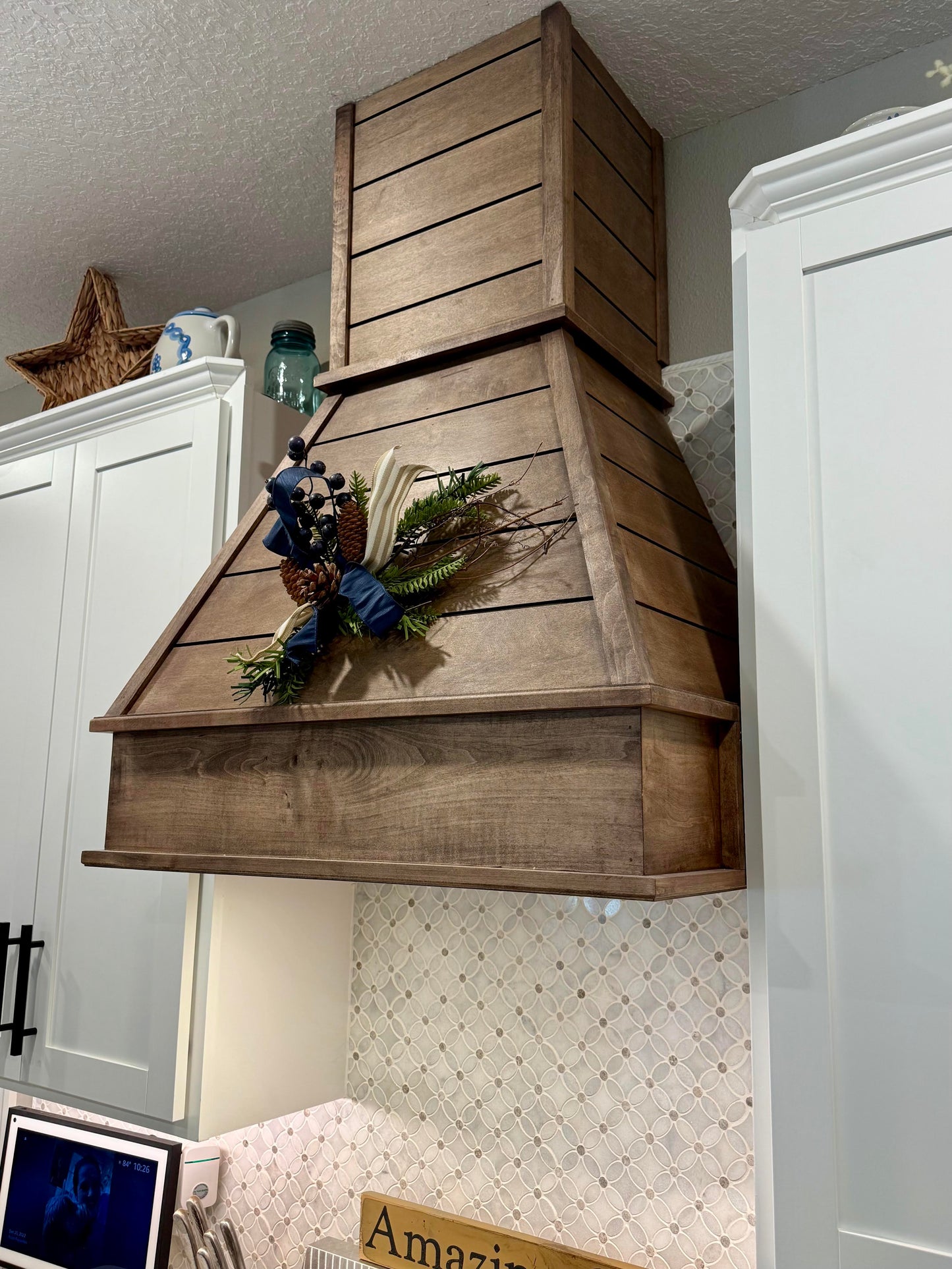 Custom Handcrafted Range Cover - Style: Shiplap / Traditional Chimney