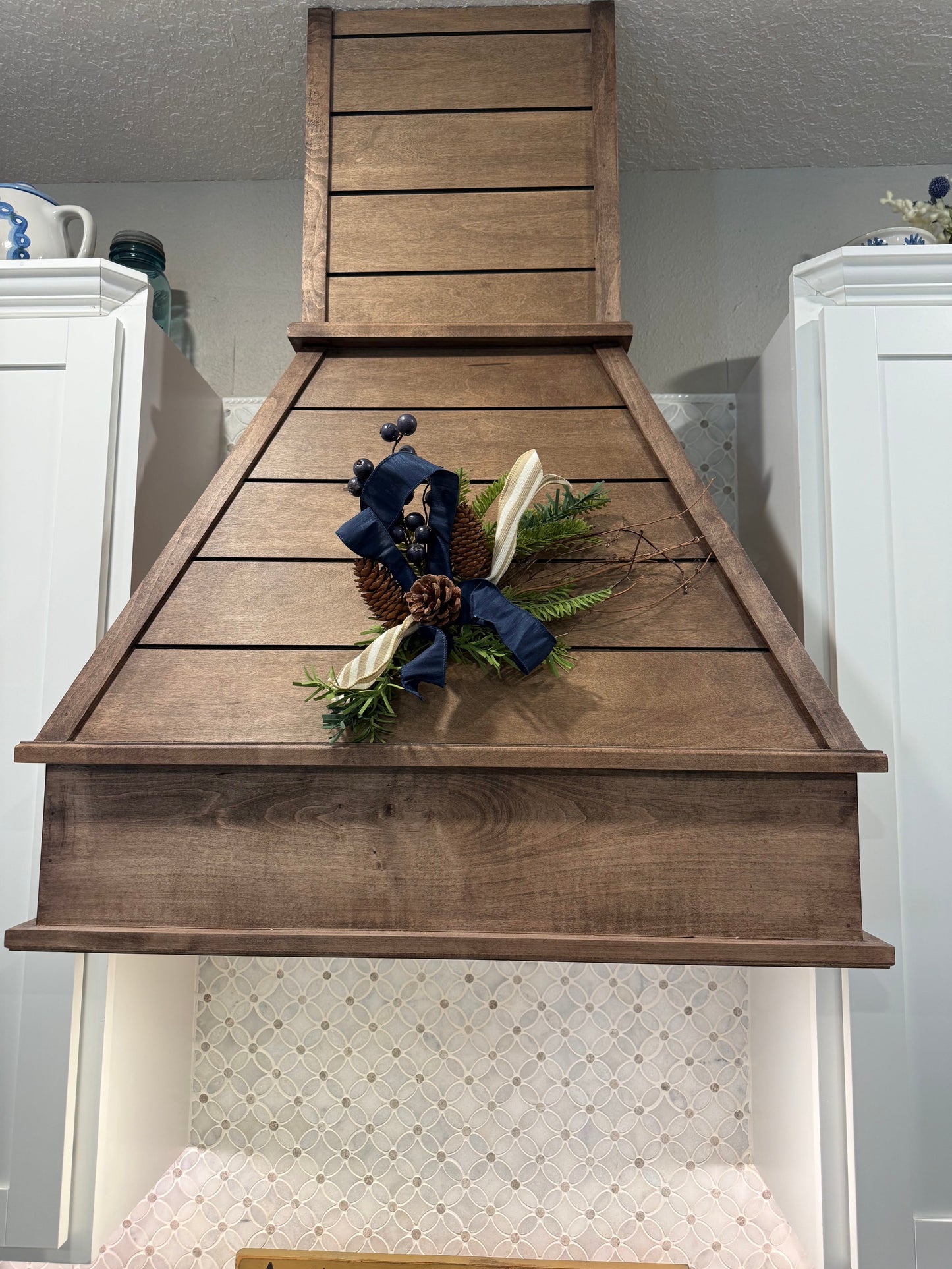 Custom Handcrafted Range Cover - Style: Shiplap / Traditional Chimney