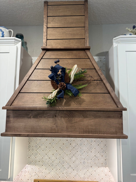 Custom Handcrafted Range Cover - Style: Shiplap / Traditional Chimney