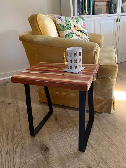 Handcrafted Side Table - Mid-Century / Industrial / Barndominium - LOCAL PICKUP ONLY