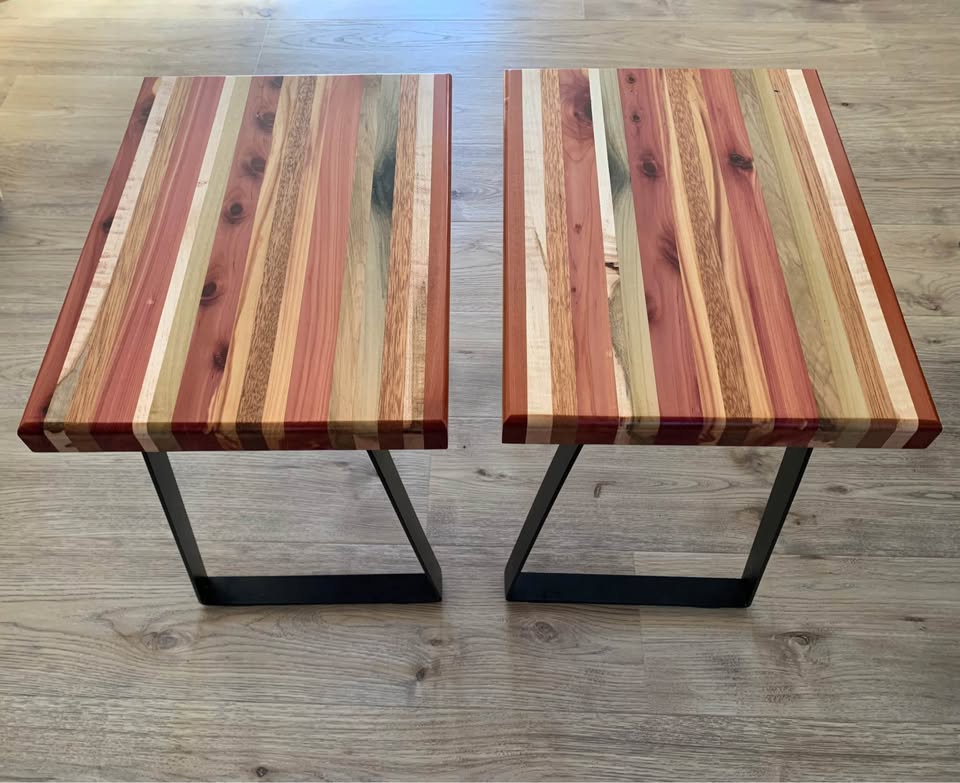 Handcrafted Side Table - Mid-Century / Industrial / Barndominium - LOCAL PICKUP ONLY