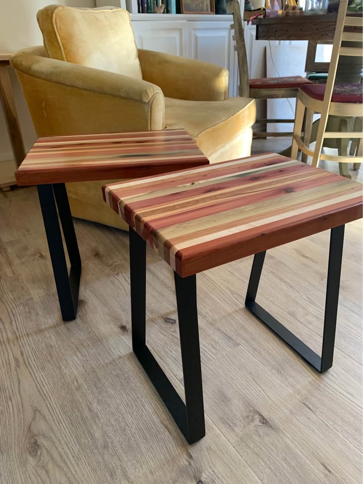 Handcrafted Side Table - Mid-Century / Industrial / Barndominium - LOCAL PICKUP ONLY