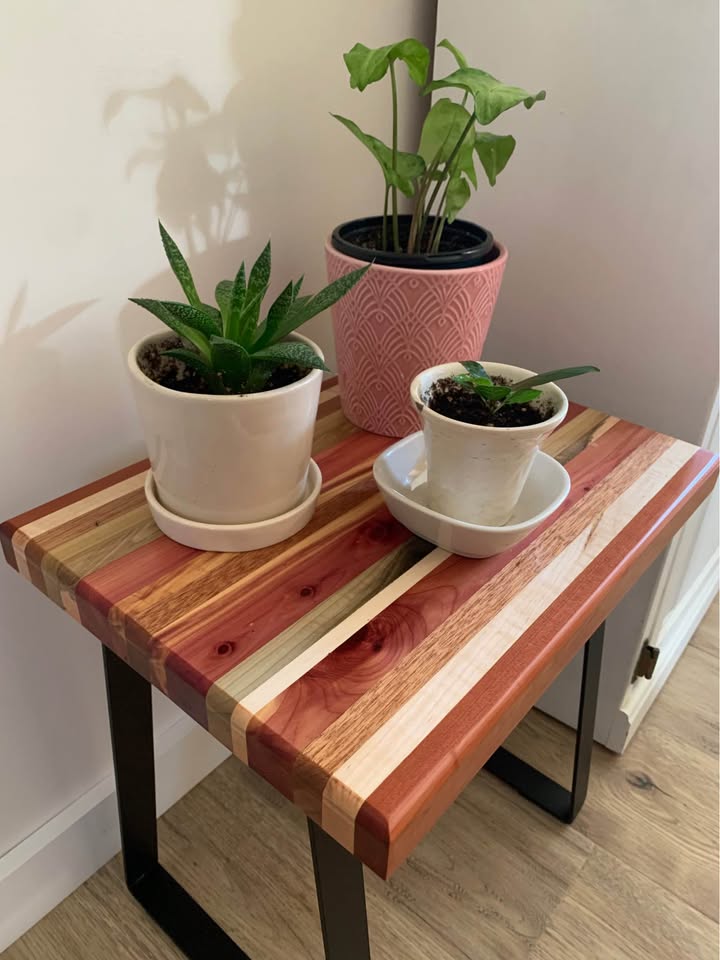 Handcrafted Side Table - Mid-Century / Industrial / Barndominium - LOCAL PICKUP ONLY