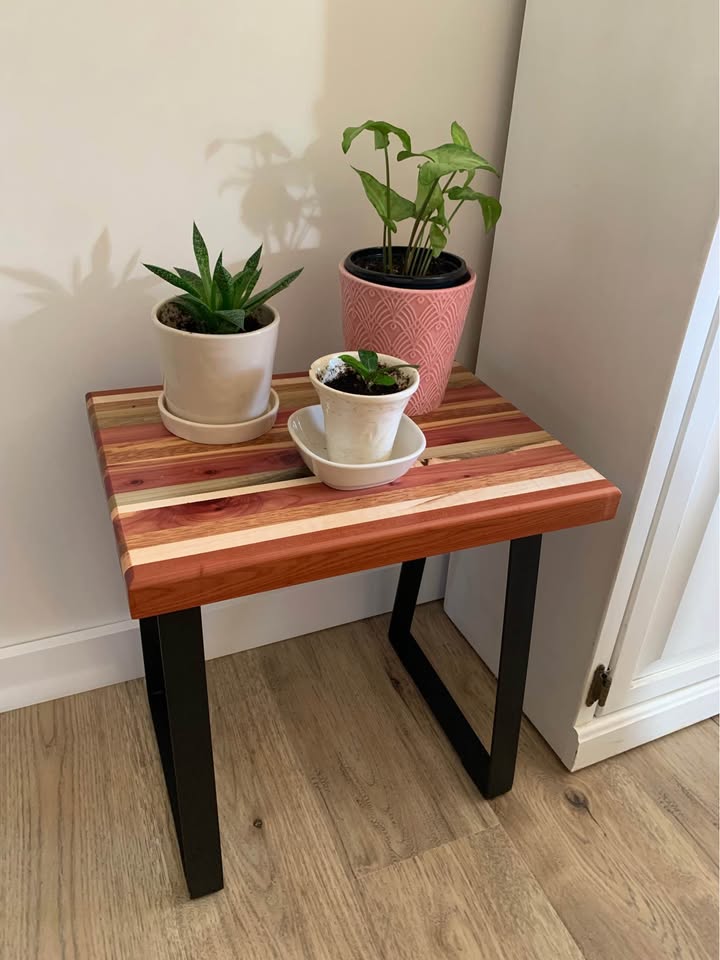 Handcrafted Side Table - Mid-Century / Industrial / Barndominium - LOCAL PICKUP ONLY