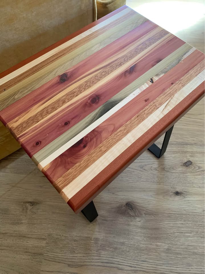 Handcrafted Side Table - Mid-Century / Industrial / Barndominium - LOCAL PICKUP ONLY
