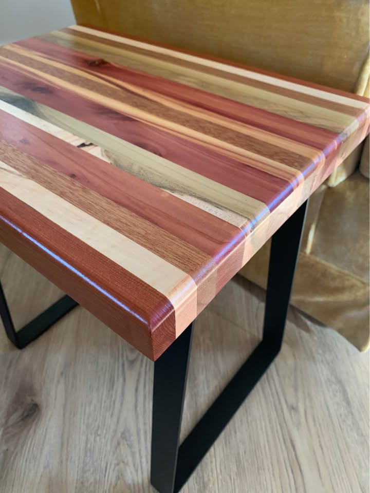 Handcrafted Side Table - Mid-Century / Industrial / Barndominium - LOCAL PICKUP ONLY