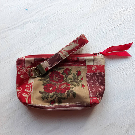 French General Fabric Zipper Pouch with optional Key Fob