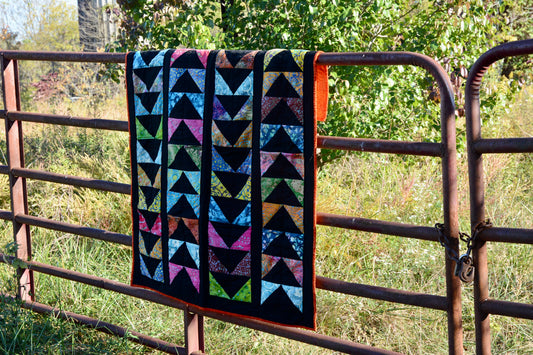 Geometric Flying Geese Throw Quilt