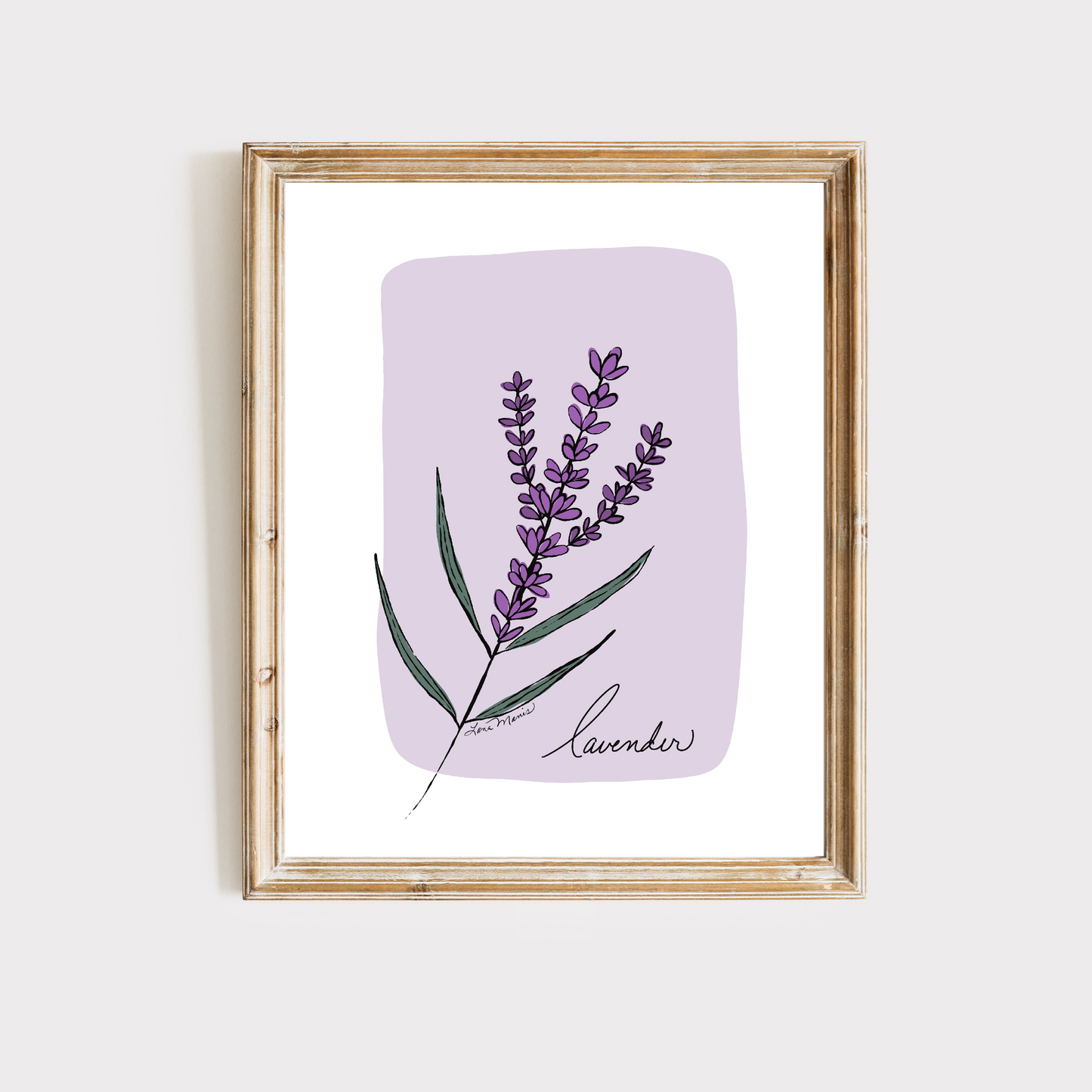 Lavender on Color Block Art Print - 10 Designs