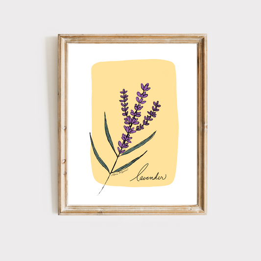 Lavender on Color Block Art Print - 10 Designs