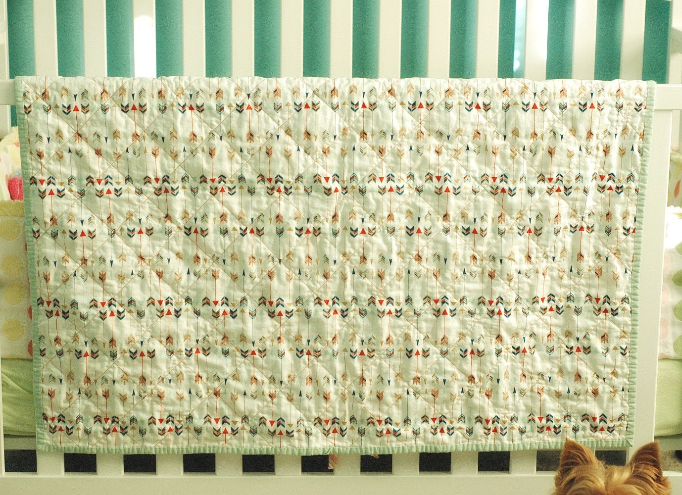 Feathers and Arrows Modern Baby Quilt
