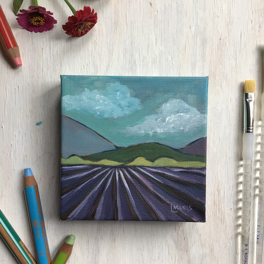Lavender Fields Landscape Painting