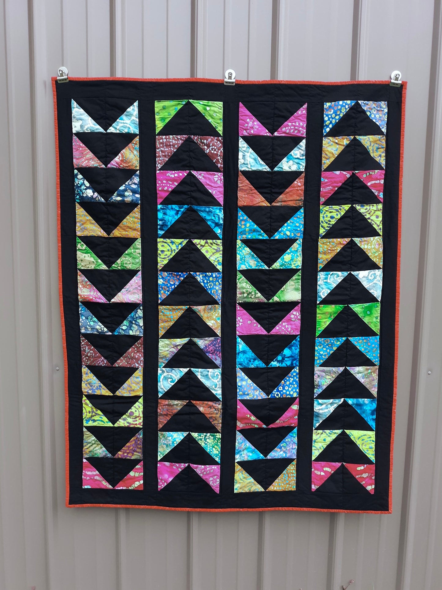 Geometric Flying Geese Throw Quilt