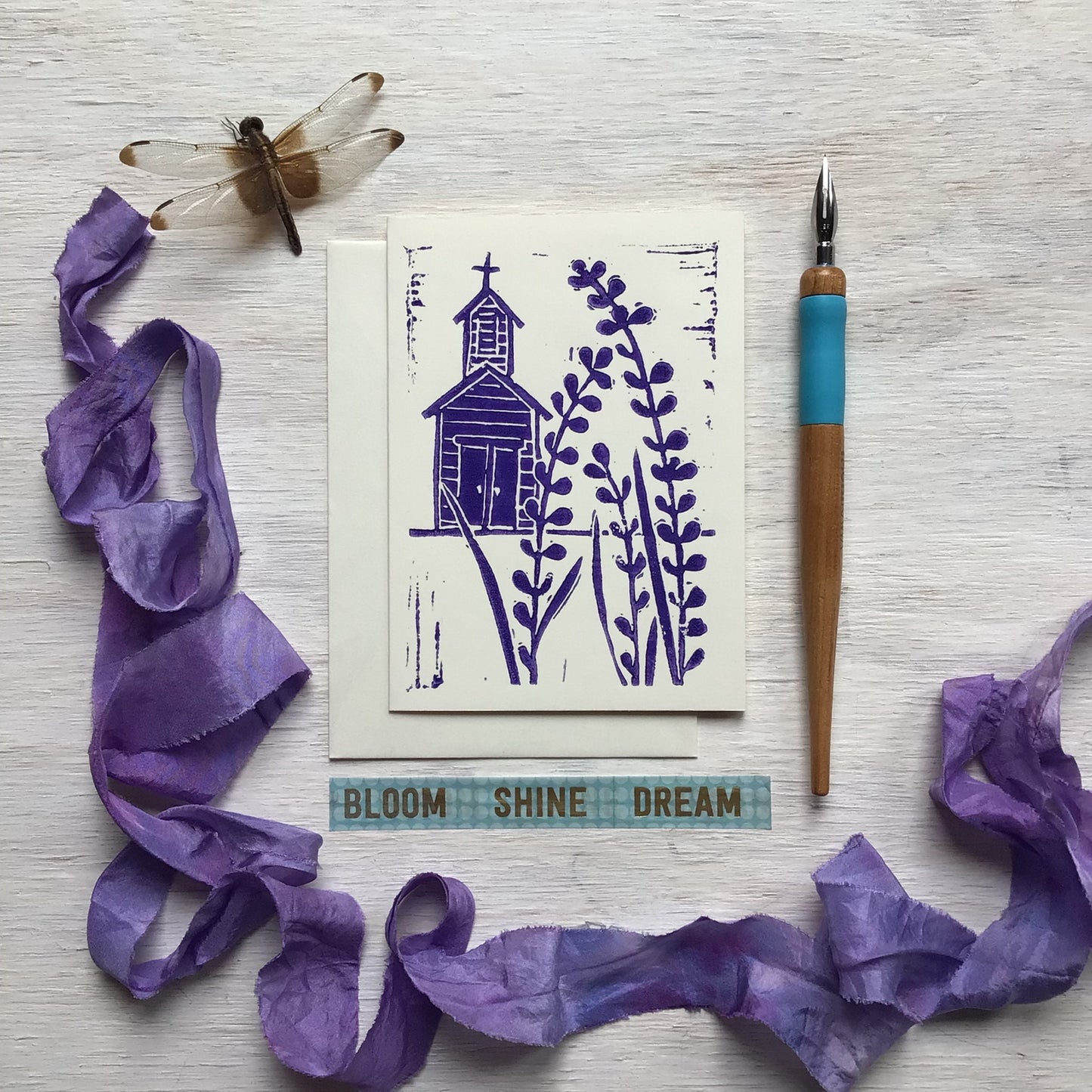 Lavender Block Print Cards