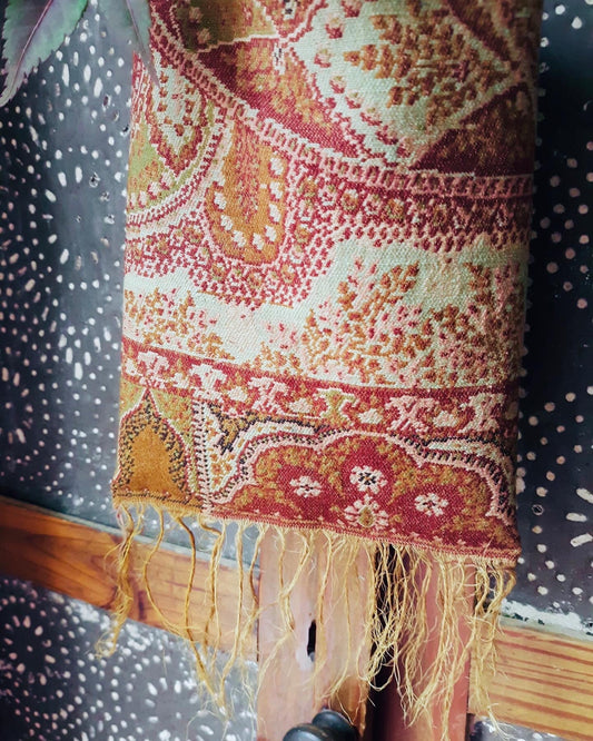 Boho Folk Art Wall Hanging Bag with Fringe
