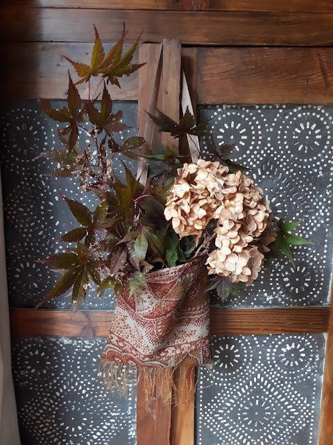 Boho Folk Art Wall Hanging Bag with Fringe Fall Decor