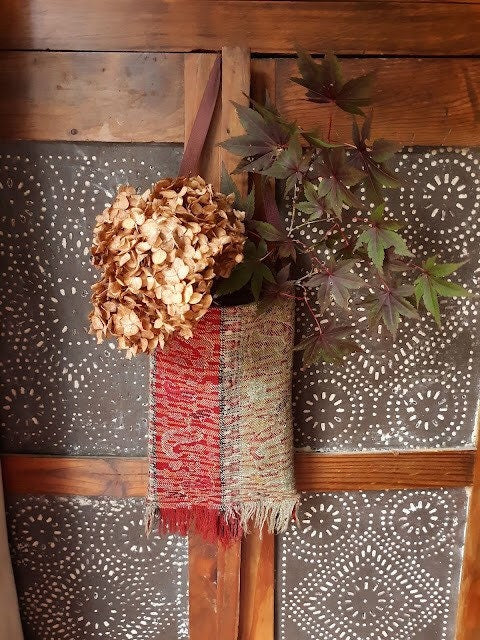 Boho Folk Art Wall Hanging Bag with Fringe