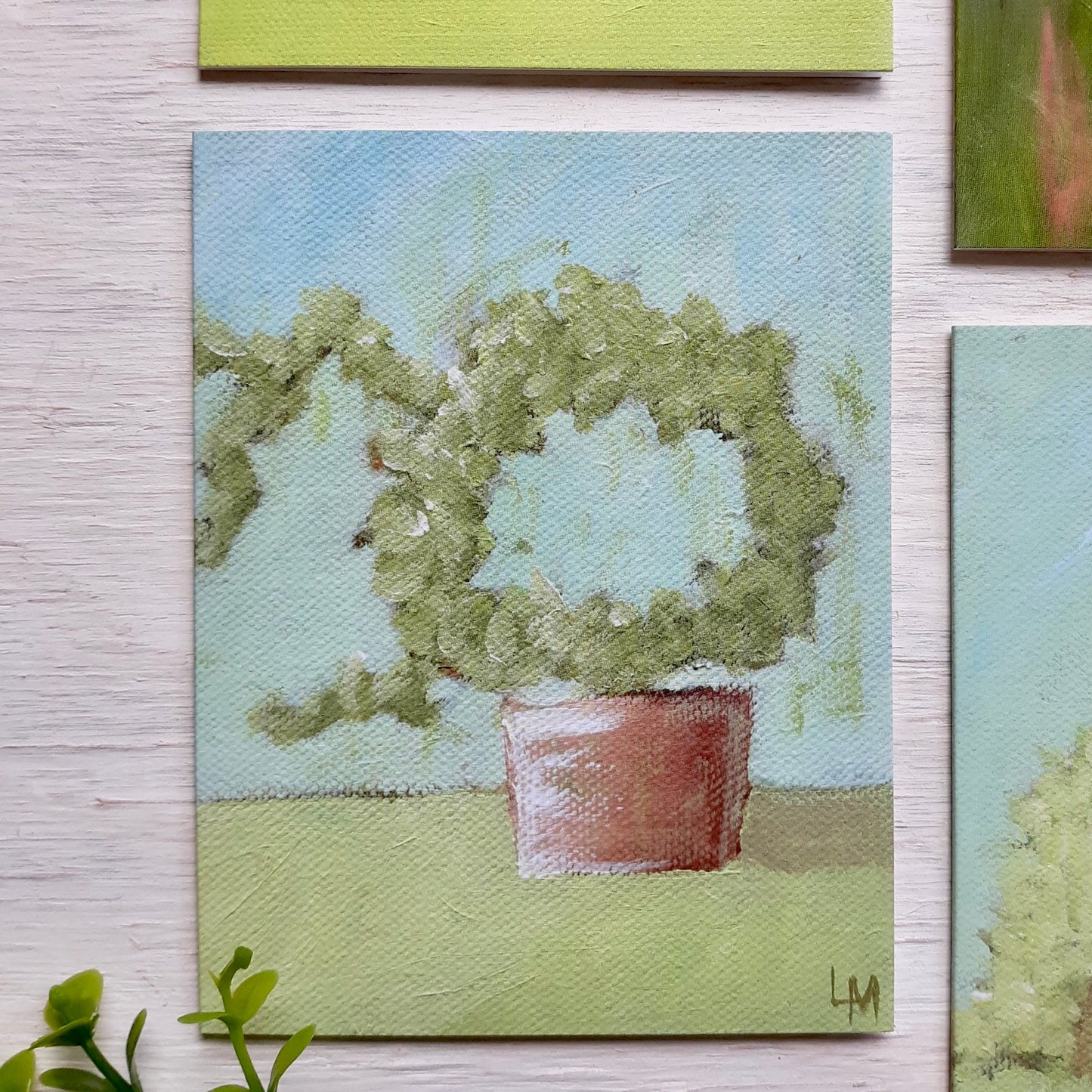 Honeysuckle and Topiaries Folded Notecards