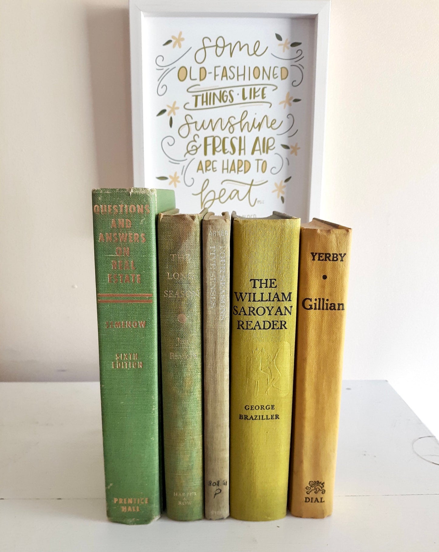 Yellow and Green Decorative Book Bundle